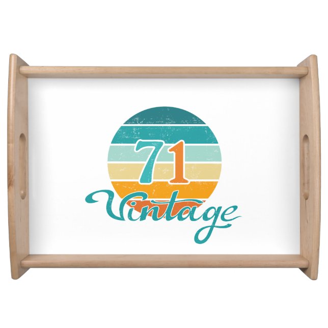 Retro Sunset 71 Vintage Distressed Serving Tray (Front)