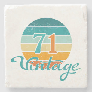 Retro Sunset 71 Vintage Distressed Stone Coaster