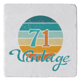 Retro Sunset 71 Vintage Distressed Trivet