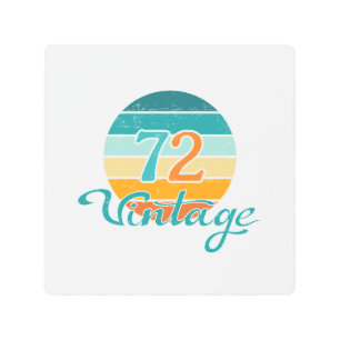 Retro Sunset 72 Vintage Distressed Metal Print