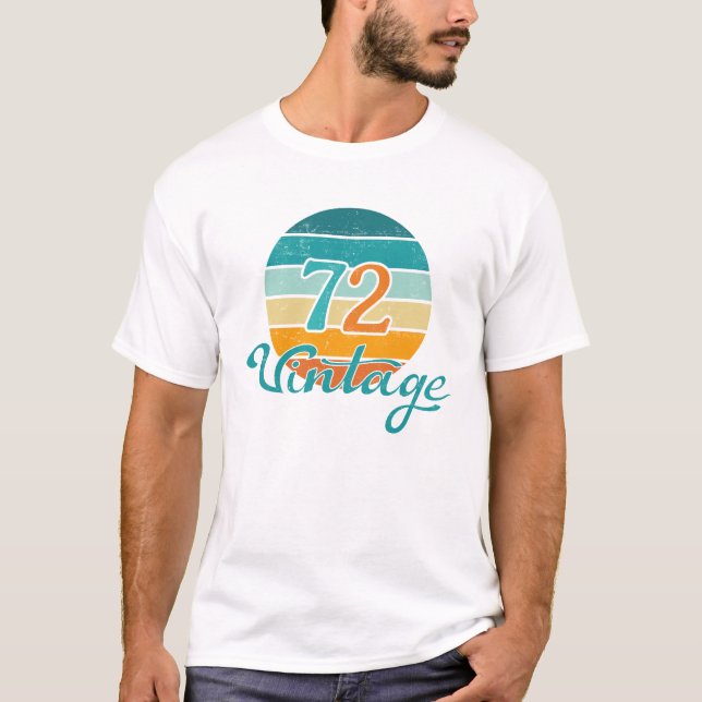 Retro Sunset 72 Vintage Distressed T-Shirt (Front)