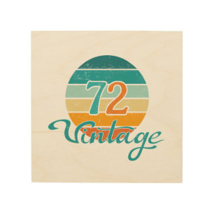 Retro Sunset 72 Vintage Distressed Wood Wall Art