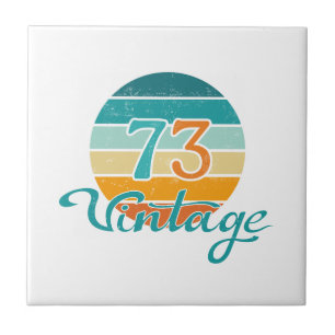 Retro Sunset 73 Vintage Distressed Ceramic Tile