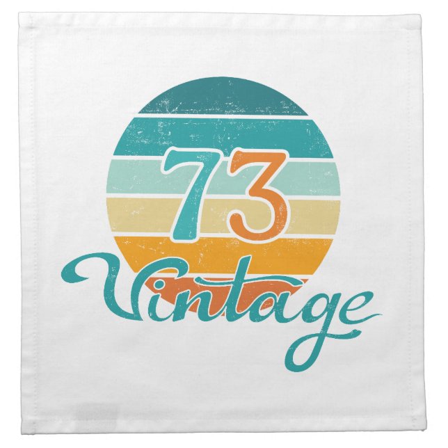 Retro Sunset 73 Vintage Distressed Cloth Napkin (Front)