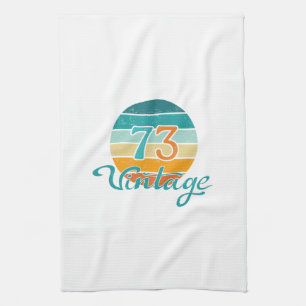 Retro Sunset 73 Vintage Distressed Kitchen Towel