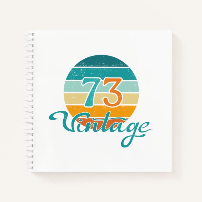 Retro Sunset 73 Vintage Distressed Notebook (Front)
