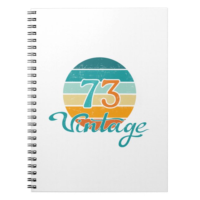 Retro Sunset 73 Vintage Distressed Notebook (Front)