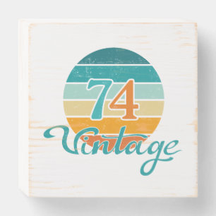 Retro Sunset 74 Vintage Distressed Wooden Box Sign
