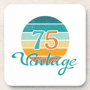 Retro Sunset 75 Vintage Distressed Beverage Coaster