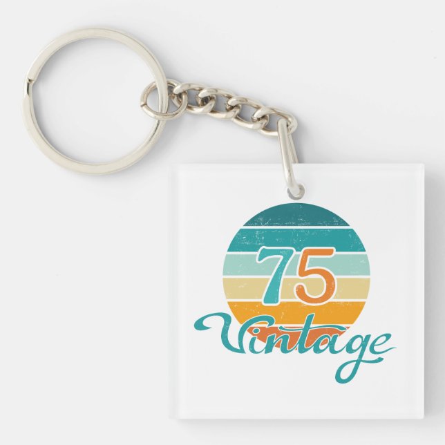 Retro Sunset 75 Vintage Distressed Keychain (Front)