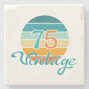 Retro Sunset 75 Vintage Distressed Stone Coaster