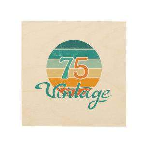Retro Sunset 75 Vintage Distressed Wood Wall Art