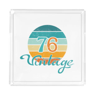 Retro Sunset 76 Vintage Distressed Acrylic Tray