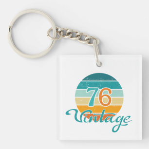 Retro Sunset 76 Vintage Distressed Keychain