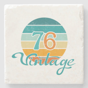 Retro Sunset 76 Vintage Distressed Stone Coaster