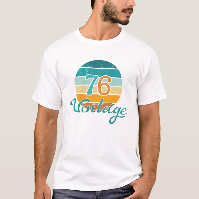 Retro Sunset 76 Vintage Distressed T-Shirt (Front)