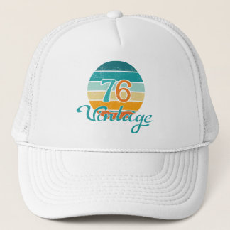 Retro Sunset 76 Vintage Distressed Trucker Hat