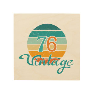 Retro Sunset 76 Vintage Distressed Wood Wall Art
