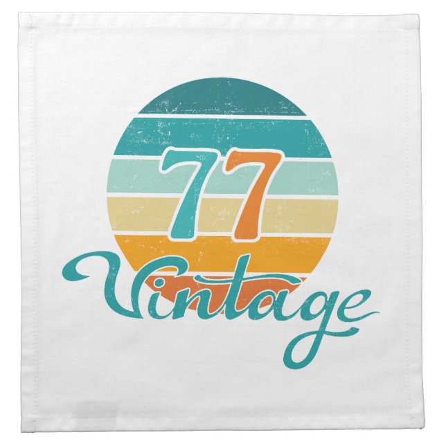 Retro Sunset 77 Vintage Distressed Cloth Napkin (Front)