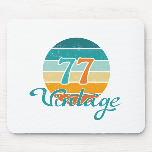 Retro Sunset 77 Vintage Distressed Mouse Pad (Front)