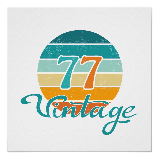 Retro Sunset 77 Vintage Distressed Poster (Front)