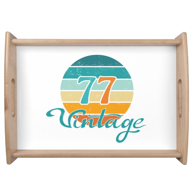 Retro Sunset 77 Vintage Distressed Serving Tray (Front)