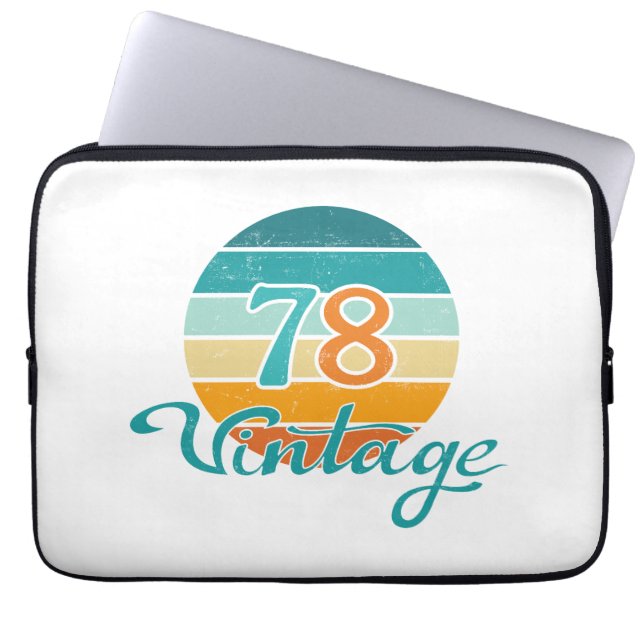 Retro Sunset 78 Vintage Distressed Laptop Sleeve (Front)