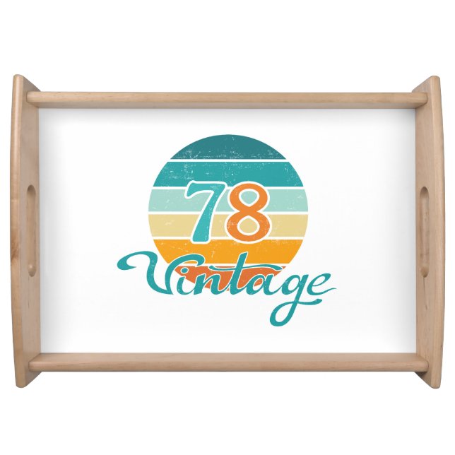 Retro Sunset 78 Vintage Distressed Serving Tray (Front)