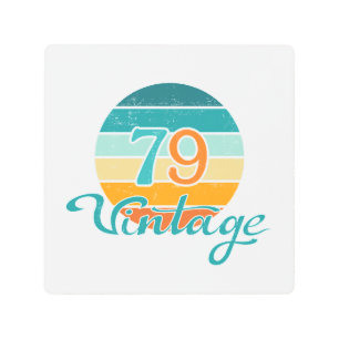 Retro Sunset 79 Vintage Distressed Metal Print
