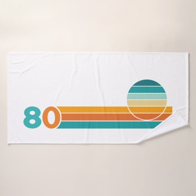 Retro Sunset 80 Bath Towel (Bath Towel)