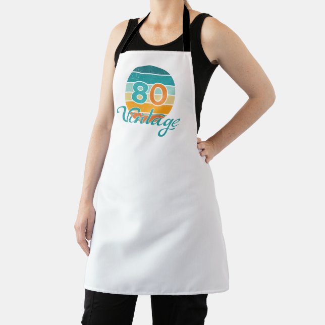 Retro Sunset 80 Vintage Distressed Apron (Insitu)