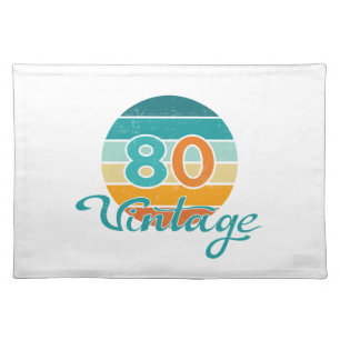 Retro Sunset 80 Vintage Distressed Cloth Placemat