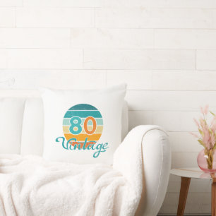 Retro Sunset 80 Vintage Distressed Throw Pillow
