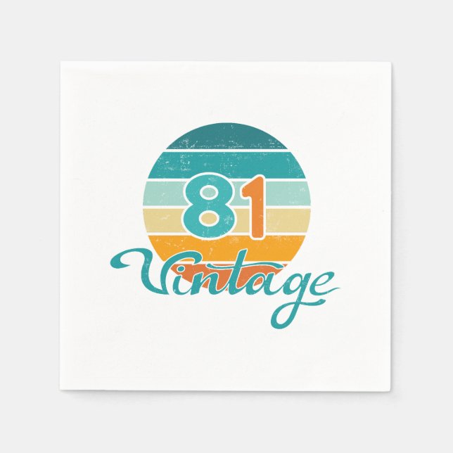 Retro Sunset 81 Vintage Distressed Napkins (Front)