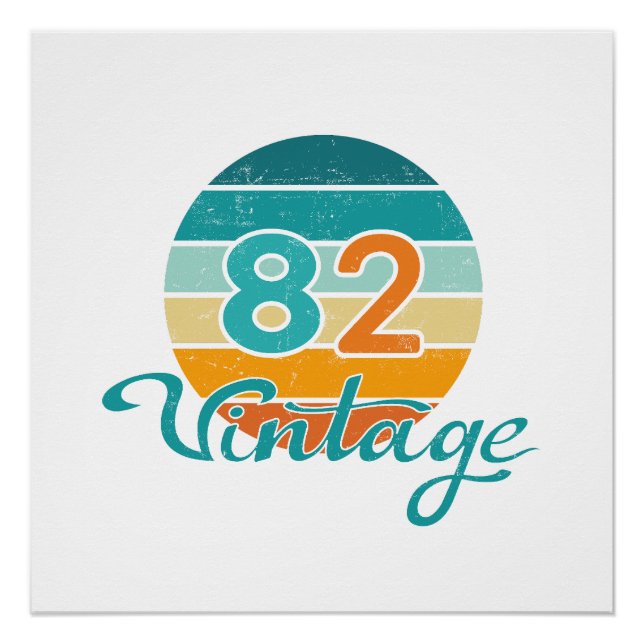 Retro Sunset 82 Vintage Distressed Poster (Front)