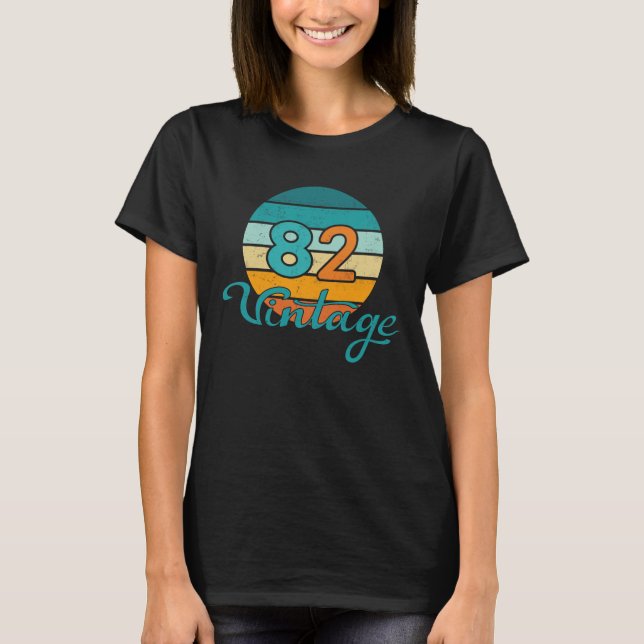 Retro Sunset 82 Vintage Distressed T-Shirt (Front)