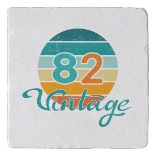Retro Sunset 82 Vintage Distressed Trivet