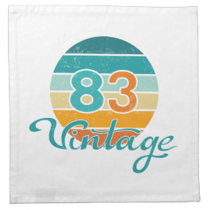 Retro Sunset 83 Vintage Distressed Cloth Napkin