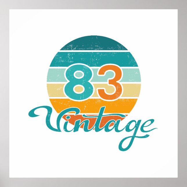 Retro Sunset 83 Vintage Distressed Poster (Front)