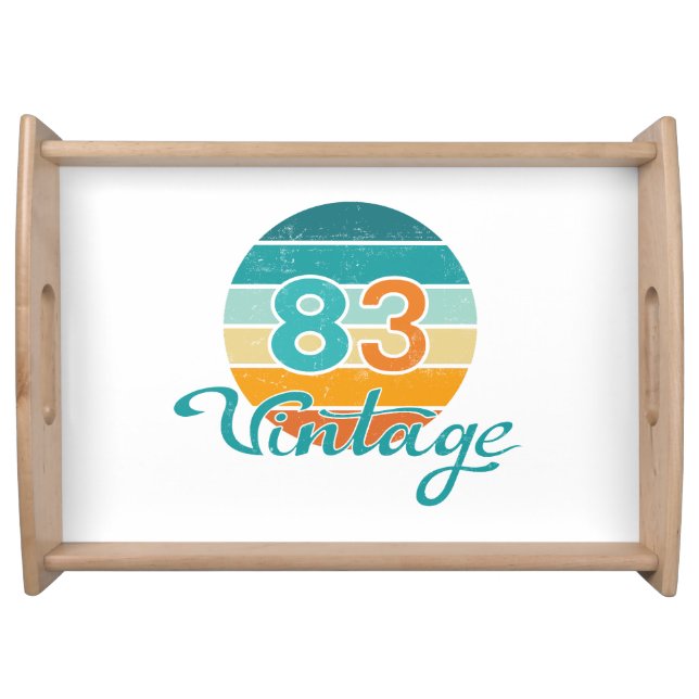 Retro Sunset 83 Vintage Distressed Serving Tray (Front)