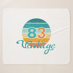 Retro Sunset 83 Vintage Distressed Sherpa Blanket