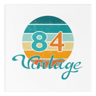 Retro Sunset 84 Vintage Distressed Acrylic Print