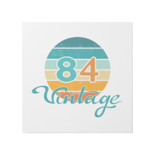 Retro Sunset 84 Vintage Distressed Gallery Wrap