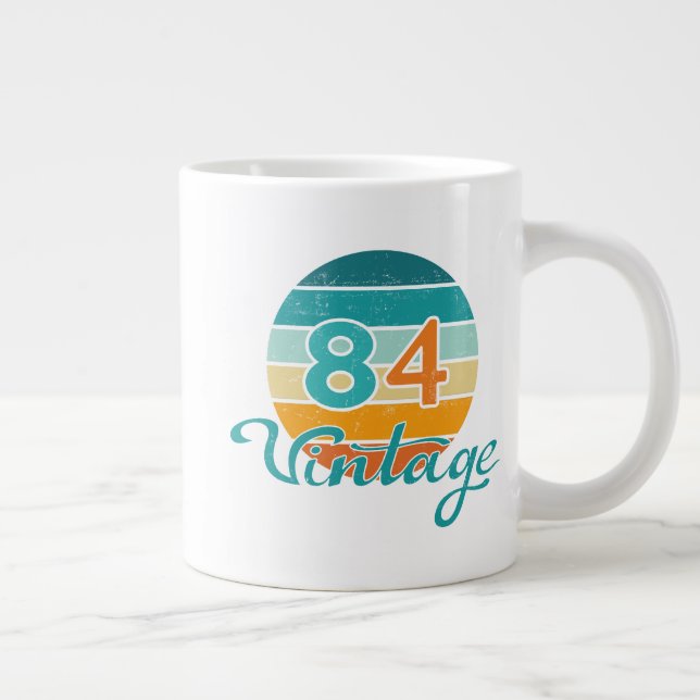 Retro Sunset 84 Vintage Distressed Giant Coffee Mug (Right)