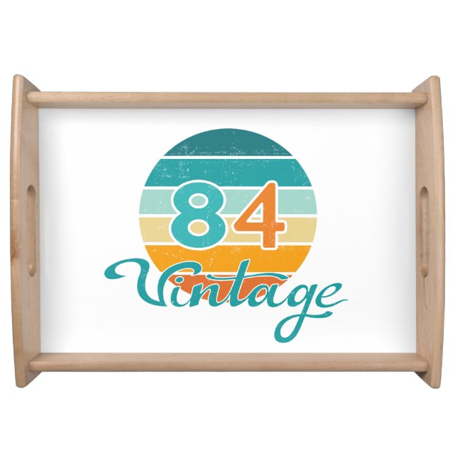 Retro Sunset 84 Vintage Distressed Serving Tray (Front)
