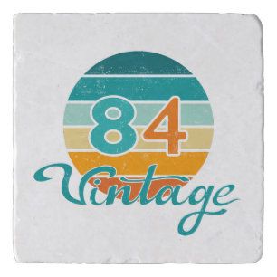 Retro Sunset 84 Vintage Distressed Trivet