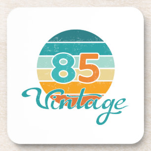 Retro Sunset 85 Vintage Distressed Beverage Coaster