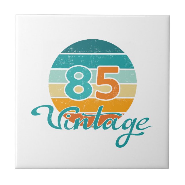 Retro Sunset 85 Vintage Distressed Ceramic Tile (Front)