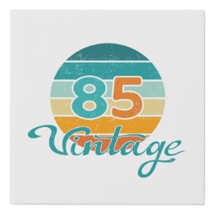 Retro Sunset 85 Vintage Distressed Faux Canvas Print