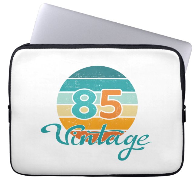 Retro Sunset 85 Vintage Distressed Laptop Sleeve (Front)